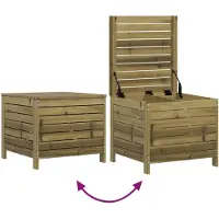 vidaXL Trädgårdspall 62x63,5x53,5 cm impregnerad furu
