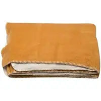 FUSSENEGGER SAVONA fuzzy throw/doubleface gold/ecru 200 x150 cm