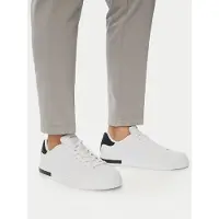 Armani Exchange för män. XM000140AF11916M0028 Vita träningsskor med monogram (42), Karta, Nyckelband, Casual