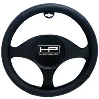 HP Autozubehör Rattklädsel (Ø x H) 40.5 cm x 3.5 cm Äkta läder Svart 37 - 39 cm