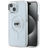 Karl Lagerfeld IML Metal Karl Head MagSafe-fodral för iPhone 15 Plus Vit