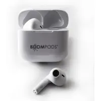 Boompods Bassline Compact In Ear hörlurar Bluetooth Vit Headset, Ljudanpassning , Volymkontroll, Svettresistent, Tocuh-styrning