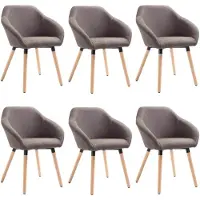 vidaXL Matstolar 6 st taupe tyg