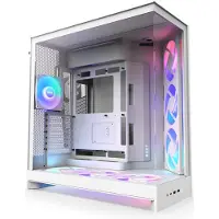 NZXT Mellanstorlek chassi - - CM-H92FW-P1 - H9 Flow RGB+ - Inkluderade RGB-fläktar - Vit - CAM-kontroller
