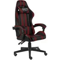 vidaXL Spelstol - - Svart och vinröd - Syntetläder - Justerbar höjd - 360° svängbar
