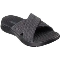 SKECHERS Pantolette 'Go Walk Flex' grå / svart
