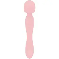 Good Vibes Only - Double-Sided Wand Vibrator - Soft Silicone - Pink