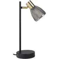 Näve Bordslampa Lindita, Aluminium / grå / zink, Vardagsrum / matsal, Glas, Bordslampa