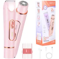 INF 2-i-1 Elektrisk Rakapparat & Bikinilinjetrimmer för Kvinnor - Portabel & Uppladdningsbar Pink