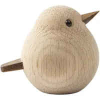 Novoform Träfigur - Mini Sparv - Obehandlad Eg - - One Size - Dekoration