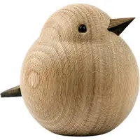Novoform Träfigur - Sparvpappa - Obehandlad Eg - - One Size - Dekoration