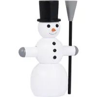Novoform Träfigur - Snögubbe med Kvast - Small - - One Size - Dekoration