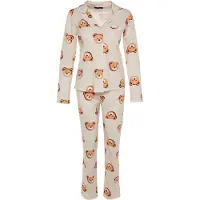 Trendyol Pyjamas ljusbeige / brun / ljusbrun / vit