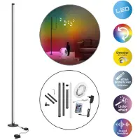 Näve LED golvlampa Motion Light, dimbar, Svart, Vardagsrum / matsal, Aluminium / grå / zink, Modern, LED-golvlampa