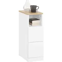 SoBuy Sidobord Vit 2 Lådor FBT149-WN