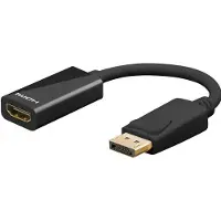 Goobay 75269, 0,1 m, DisplayPort, HDMI, Hankoppling, Honkoppling, Rak