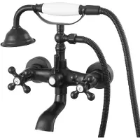 Vevor badkarsblandare med klor, väggmonterade badkarsblandare med handhållen dusch, vintage mattsvart badkarsblandare med klor, duschkit med justerbara svängarmar och 360° roterande pip för badkar