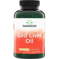 Swanson Health Torskleverolja, Dubbel styrka, 250 mjukkapslar