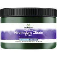 Swanson Health Rent 100% Magnesiumcitratpulver, Smaksatt, 630mg, 244g(8.6Oz)
