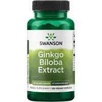 Swanson Health Ginkgo Biloba Extrakt, 60 mg, 120 kapslar