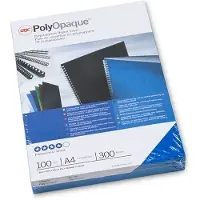 GBC PolyOpaque - A4 (210 x 297 mm) - 300 mikron - blå - 100 stk bindningsskydd - för IBICO CombBind ibiMaster 250e