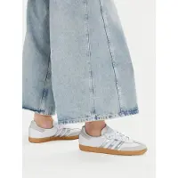 Adidas Originals Låg sneaker 'Samba' stone / silver / vit
