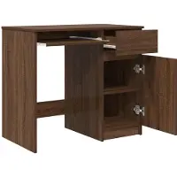 vidaXL Skrivbord brun ek 86x49x76 cm konstruerat trä