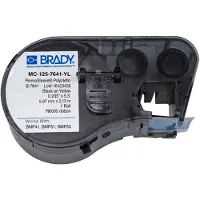Brady MC-125-7641-YL värmekrympslang | svart text - gul tejp | 5,97mm x 2,13m (original)