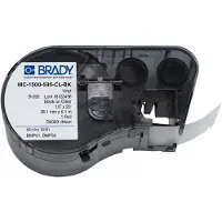 Brady MC-1500-595-CL-BK vinyltejp | svart text - transparent tejp | 38,1mm x 6,1m (original)