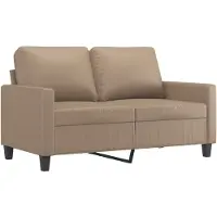 vidaXL 2-sitssoffa cappuccino 120 cm konstläder