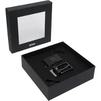 BOSS Reversible belt in Italian leather with interchangeable buckles
