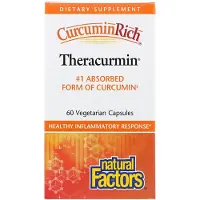 Natural Factors , Curcuminrik, Theracurmin, 60 vegetariana kapslar