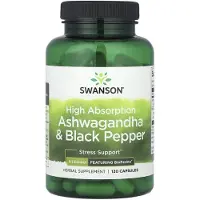Swanson Health , Hög absorption Ashwagandha & Svartpeppar, 120 kapslar