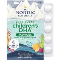 Nordic Naturals , Zero Sugar Barns DHA, Ålder 3+, Passion Fruit Lemon, 250 mg, 30 Gummy Chews