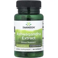 Swanson Health , Ashwagandha-extrakt, Standardiserat, 450 mg, 60 kapslar