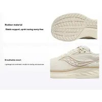 Saucony Ride 18 Bekväma Mångsidiga Dämpande Andningsbara Lätta Lågskurna Löparskor Herrsneaker Beige S21000-600 44