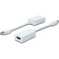 Digitus AK-340411-001-W DisplayPort / HDMI Adapter [1x Mini-DisplayPort hane - 1x HDMI hona] Vit 15.00 cm