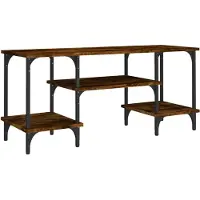 vidaXL Tv-bänk rökfärgad ek 102x35x45,5 cm konstruerat trä