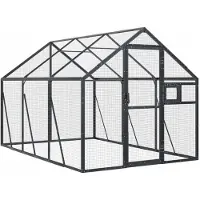 vidaXL Voljär, Antracit, 1,79X3X1,85 M, Aluminium
