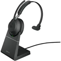 Jabra Evolve2 65 MS Mono - Headset - på örat - konvertibel - Bluetooth - trådlös - USB-A - ljudisolerande - svart - med laddningsställ - Certifierad för Microsoft-teams