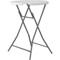 Super Merchant Vikbart serveringsbord, vitt, runt, diameter 80 cm, upp till 80 kg, Hendi 810958
