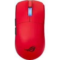 Asus ROG Harpe II Ace - Mus - högerhänt - optisk - 6 knappar - trådlös, kabelansluten - USB 2.0, 2.4 GHz, Bluetooth 5.1 - trådlös USB-mottagare - röd