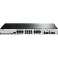 D-Link Fristående DLINK-switch - Smart 28p.gigabit stapelbar - 24 RJ-45 LAN-portar 10/100/1000 Mbps