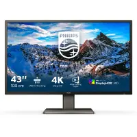 Philips 439P1 - LED-skärm - 43" - 3840 x 2160 4K @ 60 Hz - VA - 400 cd/m² - 4000:1 - DisplayHDR 400 - 4 ms - 3xHDMI, DisplayPort, USB-C - högtalare...