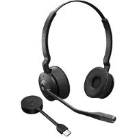 Jabra Engage 55 SE Stereo Link400c MS On-ear headset Dect, Sladd Stereo Svart Brusreducering Mikrofonljudavstängning