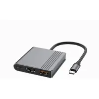 Gembird USB-C-hubb 3-i-1 / HDMI 4K 60Hz, USB-A och USB-C / rymdgrå hubb med 90 W PD