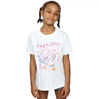 Harry Potter T-shirt i bomull med uggla och bokstäver för flickor (Vit)
