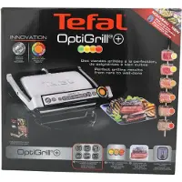 Tefal Optigrill+ Klämgrill Elektrisk Automatisk temperaturstyrning Rostfritt stål (borstat), Svart