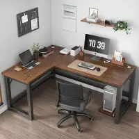24hShop Hörnskrivbord med svarta ben 120x140cm