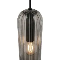 Nordlux Glas pendellampa Miella, dimbar, Svart, Vardagsrum / matsal, Glas, Pendellampa